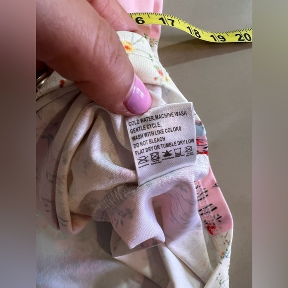 LILY by Firmiana Tunic Top Womens L Large FLORAL PINK Blue POLKA DOT Shirt - Picture 16 of 16